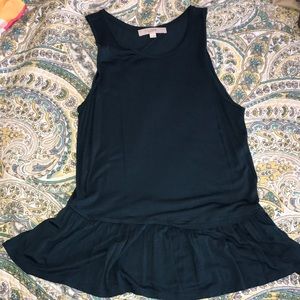 Loft, Dark Teal soft peplum top, sz M